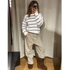 image:imageZESICA Womens 2026 Casual Long Sleeve Striped Pullover SweatersWhite