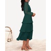 image:imageZESICA Womens 2026 Chiffon Tiered Long Sleeve DressesDarkgreen