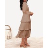image:imageZESICA Womens 2026 Chiffon Tiered Long Sleeve DressesKhaki