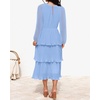 image:imageZESICA Womens 2026 Chiffon Tiered Long Sleeve DressesLightblue