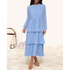 image:imageZESICA Womens 2026 Chiffon Tiered Long Sleeve DressesLightblue