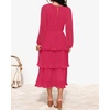 image:imageZESICA Womens 2026 Chiffon Tiered Long Sleeve DressesRose