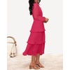 image:imageZESICA Womens 2026 Chiffon Tiered Long Sleeve DressesRose