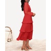 image:imageZESICA Womens 2026 Chiffon Tiered Long Sleeve DressesWatermelon