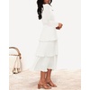 image:imageZESICA Womens 2026 Chiffon Tiered Long Sleeve DressesWhite
