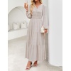 image:imageZESICA Womens 2026 Fall Boho Floral Long Sleeve Maxi DressesBeige