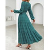 image:imageZESICA Womens 2026 Fall Boho Floral Long Sleeve Maxi DressesGreen