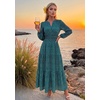 image:imageZESICA Womens 2026 Fall Boho Floral Long Sleeve Maxi DressesGreen
