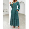 image:imageZESICA Womens 2026 Fall Boho Floral Long Sleeve Maxi DressesGreen
