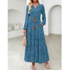 image:imageZESICA Womens 2026 Fall Boho Floral Long Sleeve Maxi DressesPeacockblue