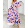 image:imageZESICA Womens 2026 Fall Boho Floral Long Sleeve Maxi DressesPurple