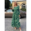 image:imageZESICA Womens 2026 Fall Boho Floral Long Sleeve Maxi DressesTurquoise