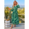 image:imageZESICA Womens 2026 Fall Boho Floral Long Sleeve Maxi DressesTurquoise