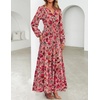 image:imageZESICA Womens 2026 Fall Boho Floral Long Sleeve Maxi DressesVintagepink