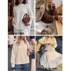 image:imageZESICA Womens 2026 Fall Long Sleeve Crewneck Oversized Chunky SweatersApricot