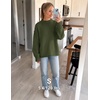 image:imageZESICA Womens 2026 Fall Long Sleeve Crewneck Oversized Chunky SweatersArmygreen