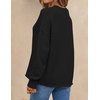 image:imageZESICA Womens 2026 Fall Long Sleeve Crewneck Oversized Chunky SweatersBlack