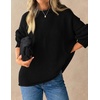 image:imageZESICA Womens 2026 Fall Long Sleeve Crewneck Oversized Chunky SweatersBlack