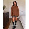 image:imageZESICA Womens 2026 Fall Long Sleeve Crewneck Oversized Chunky SweatersCaramel