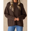 image:imageZESICA Womens 2026 Fall Long Sleeve Crewneck Oversized Chunky SweatersCoffee