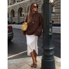 image:imageZESICA Womens 2026 Fall Long Sleeve Crewneck Oversized Chunky SweatersCoffee