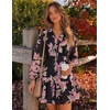 image:imageZESICA Womens 2026 Fall Long Sleeve Floral Mini DressBlack