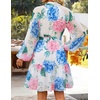 image:imageZESICA Womens 2026 Fall Long Sleeve Floral Mini DressBlue