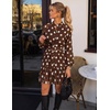 image:imageZESICA Womens 2026 Fall Long Sleeve Floral Mini DressBrown Dot