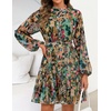 image:imageZESICA Womens 2026 Fall Long Sleeve Floral Mini DressGreen