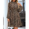 image:imageZESICA Womens 2026 Fall Long Sleeve Floral Mini DressLeopard