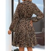 image:imageZESICA Womens 2026 Fall Long Sleeve Floral Mini DressLeopard