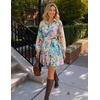 image:imageZESICA Womens 2026 Fall Long Sleeve Floral Mini DressLightgreen