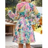 image:imageZESICA Womens 2026 Fall Long Sleeve Floral Mini DressLightgreen