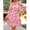image:imageZESICA Womens 2026 Fall Long Sleeve Floral Mini DressLightpink