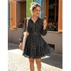 image:imageZESICA Womens 2026 Fall Long Sleeve Floral Mini DressPoint Black
