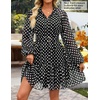 image:imageZESICA Womens 2026 Fall Long Sleeve Floral Mini DressPoint Black