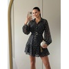 image:imageZESICA Womens 2026 Fall Long Sleeve Floral Mini DressPoint Black