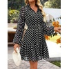 image:imageZESICA Womens 2026 Fall Long Sleeve Floral Mini DressPoint Black