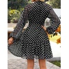 image:imageZESICA Womens 2026 Fall Long Sleeve Floral Mini DressPoint Black