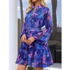 image:imageZESICA Womens 2026 Fall Long Sleeve Floral Mini DressRoyal Blue