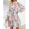 image:imageZESICA Womens 2026 Fall Long Sleeve Floral Mini DressWhite