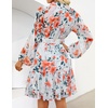 image:imageZESICA Womens 2026 Fall Long Sleeve Floral Mini DressWhite