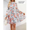 image:imageZESICA Womens 2026 Fall Long Sleeve Floral Mini DressWhite