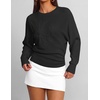image:imageZESICA Womens 2026 Fall Long Sleeve Floral Ruched Cute SweatersBlack