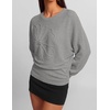 image:imageZESICA Womens 2026 Fall Long Sleeve Floral Ruched Cute SweatersGrey