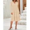 image:imageZESICA Womens 2026 Fall Long Sleeve Ruffle Midi DressesApricot