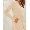 image:imageZESICA Womens 2026 Fall Long Sleeve Ruffle Midi DressesApricot