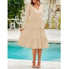 image:imageZESICA Womens 2026 Fall Long Sleeve Ruffle Midi DressesApricot