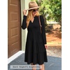 image:imageZESICA Womens 2026 Fall Long Sleeve Ruffle Midi DressesBlack