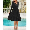 image:imageZESICA Womens 2026 Fall Long Sleeve Ruffle Midi DressesBlack